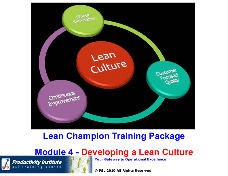 Lean Champion BB 4 - Developing a Lean Culture