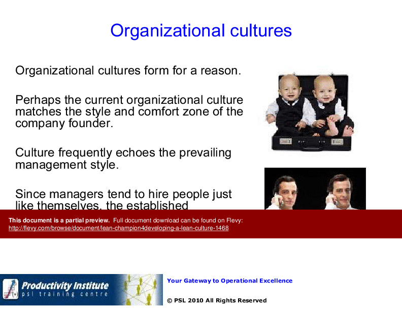Lean Champion BB 4 - Developing a Lean Culture (46-slide PPT PowerPoint presentation (PPTX)) Preview Image
