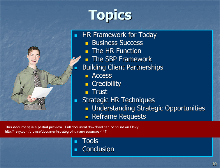This is a partial preview of Strategic Human Resources (100-slide PowerPoint presentation (PPT)). Full document is 100 slides. 