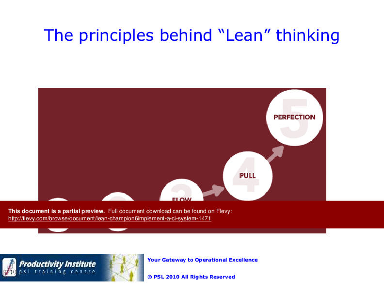 Lean Champ BB 6 - Implement a Continuous Improvement System (72-slide PowerPoint presentation (PPTX)) Preview Image