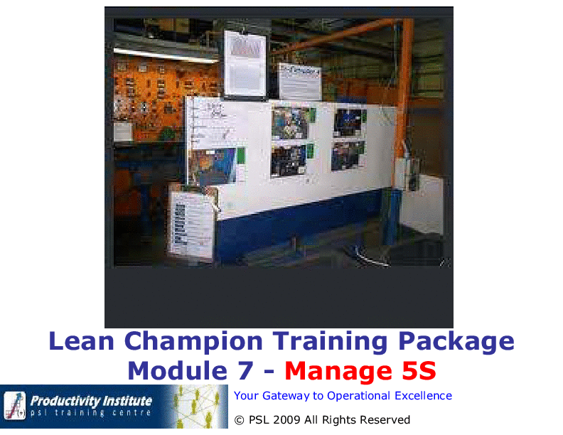 This is a partial preview of Lean Champion Black Belt 8 - Manage 5S (48-slide PowerPoint presentation (PPTX)). Full document is 48 slides. 
