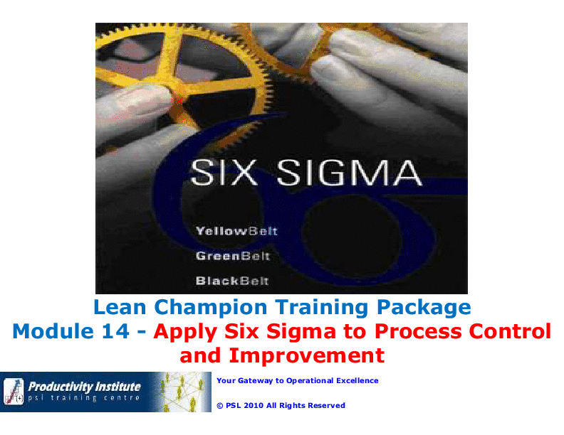 Lean Champion 14 - Apply Six Sigma to Process Control and Improvement (79-slide PPT PowerPoint presentation (PPTX)) Preview Image
