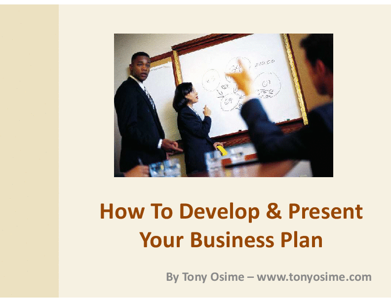 Developing & Presenting Your Business Plan