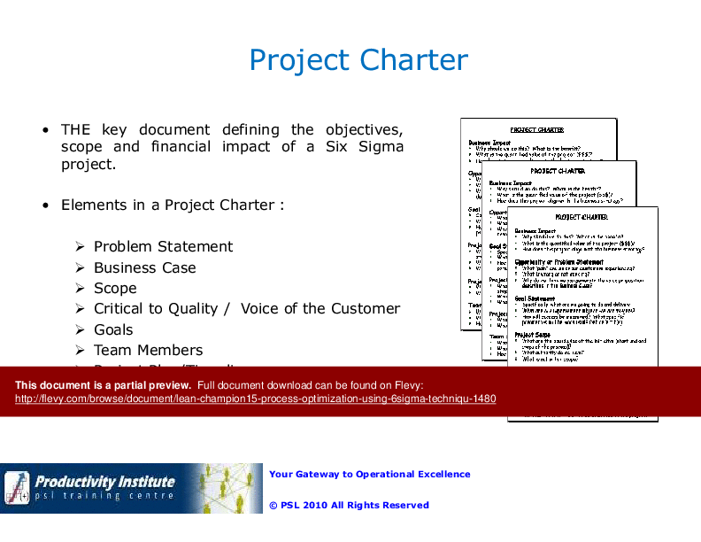Lean BB Champion 15 - Process Optimization Using Six Sigma (94-slide PPT PowerPoint presentation (PPT)) Preview Image