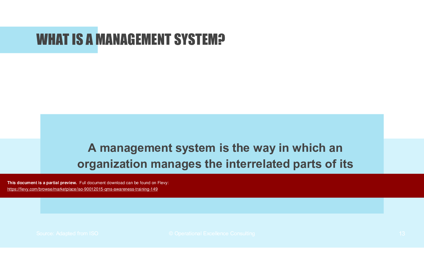 ISO 9001:2015 (QMS) Awareness Training (78-slide PowerPoint presentation (PPTX)) Preview Image