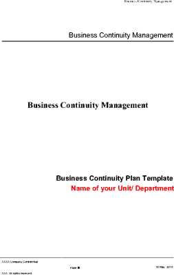 Complete Business Continuity Management (BCM) Package (Document Bundle)