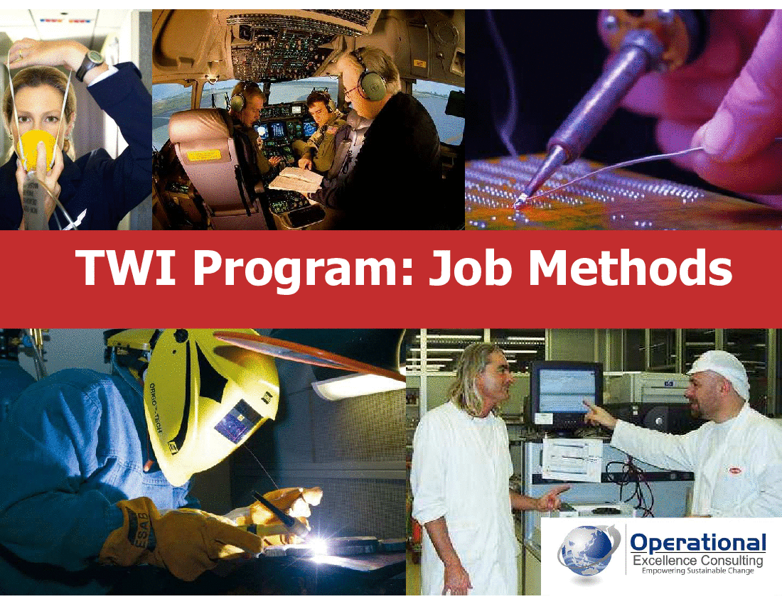 TWI Program: Job Methods (JM) Training