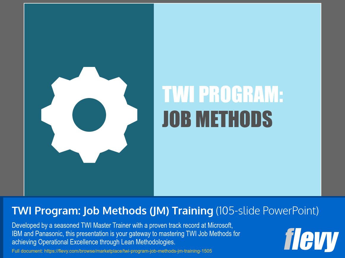 TWI Program: Job Methods (JM) Training (105-slide PPT PowerPoint presentation (PPTX)) Preview Image