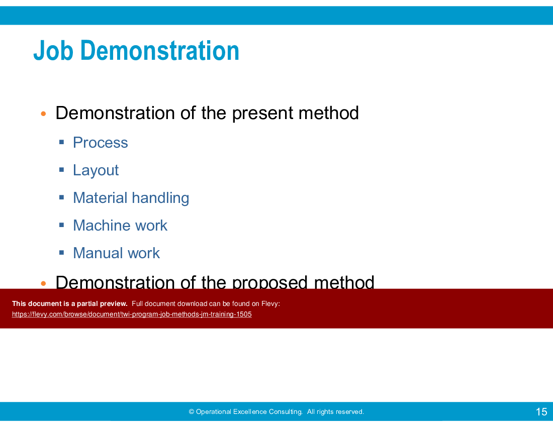 TWI Program: Job Methods (JM) Training (79-slide PowerPoint presentation (PPTX)) Preview Image