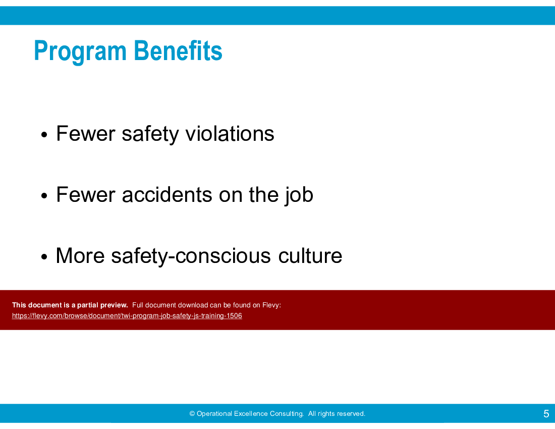 TWI Program: Job Safety (JS) Training (77-slide PowerPoint presentation (PPTX)) Preview Image