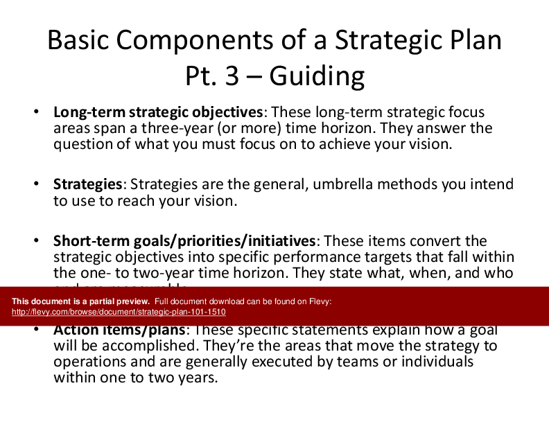 Strategic Plan 101 (22-slide PowerPoint presentation (PPTX)) Preview Image