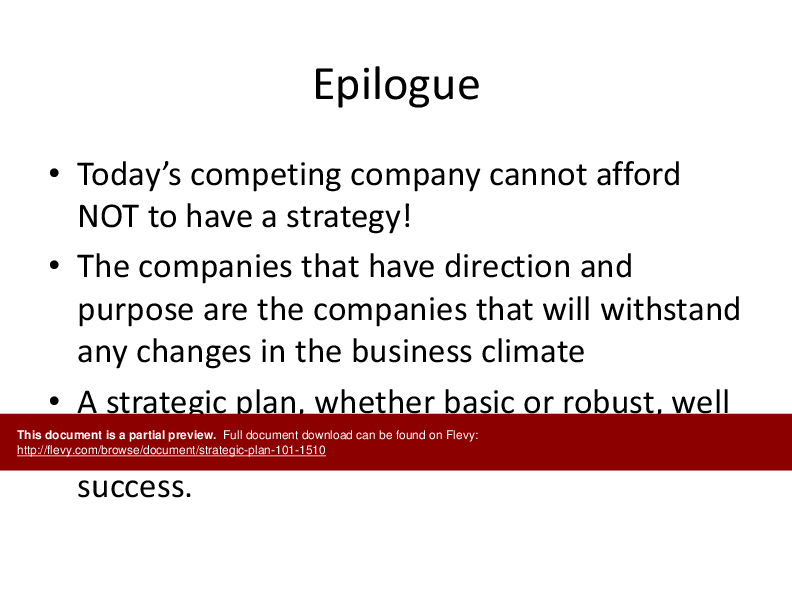 Strategic Plan 101 (22-slide PowerPoint presentation (PPTX)) Preview Image