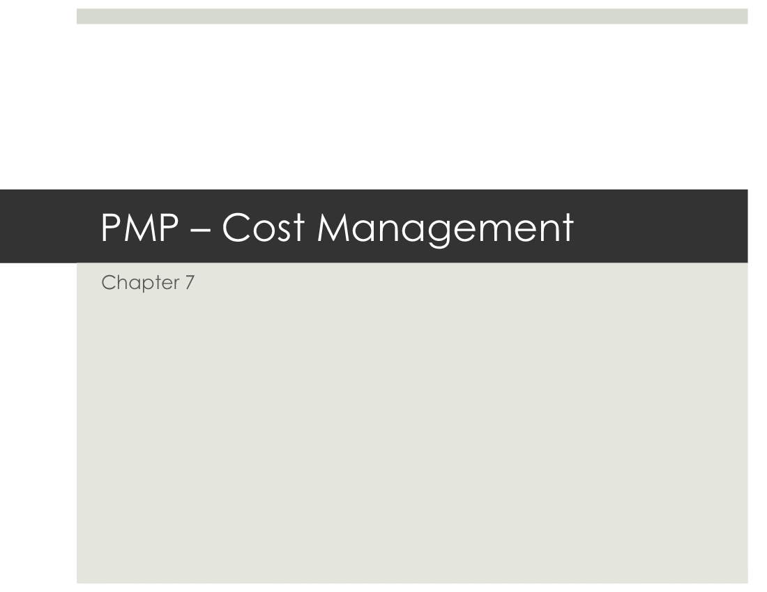 This is a partial preview of PMP Cost Management (Project Management Professional Exam) (61-slide PowerPoint presentation (PPTX)). Full document is 61 slides. 