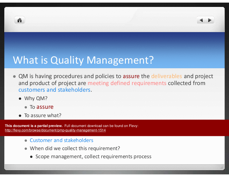 This is a partial preview of PMP Quality Management (80-slide PowerPoint presentation (PPTX)). Full document is 80 slides. 