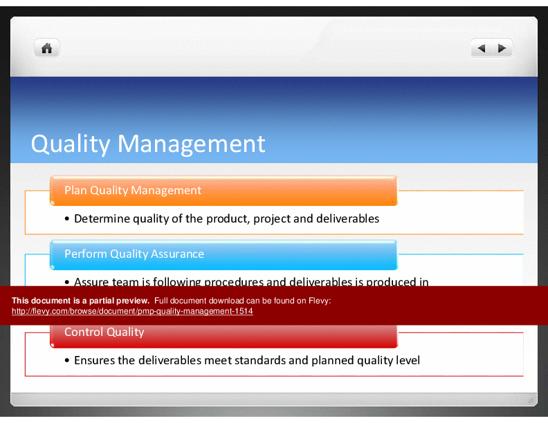 PMP Quality Management (80-slide PPT PowerPoint presentation (PPTX)) Preview Image