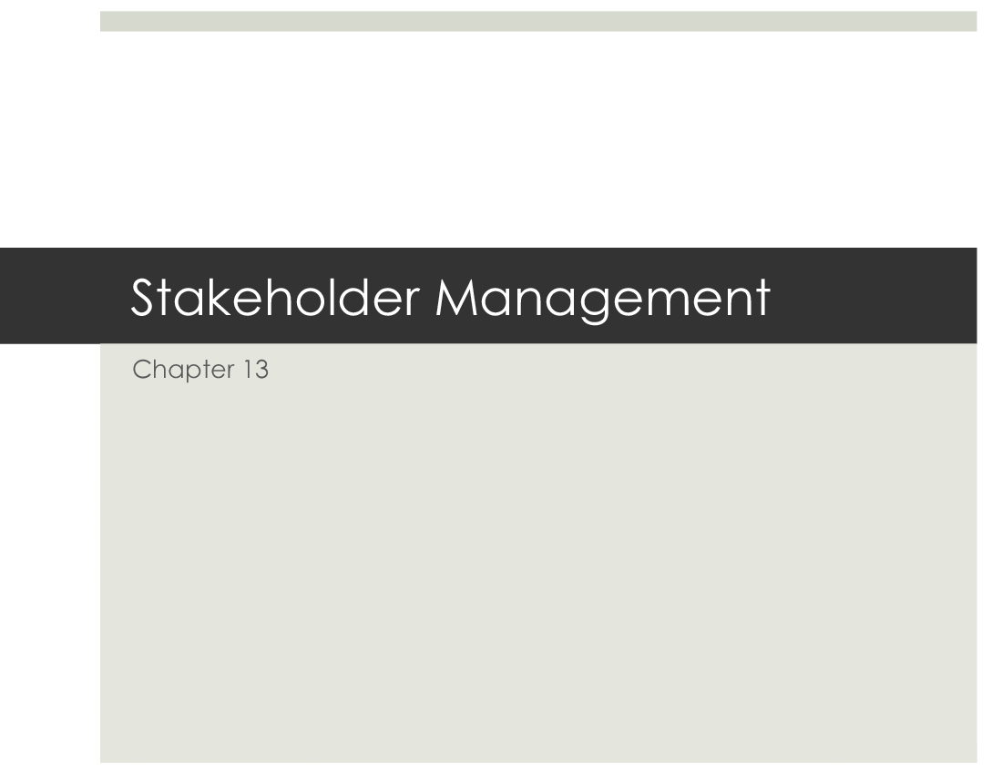 PMP Stakeholder Management