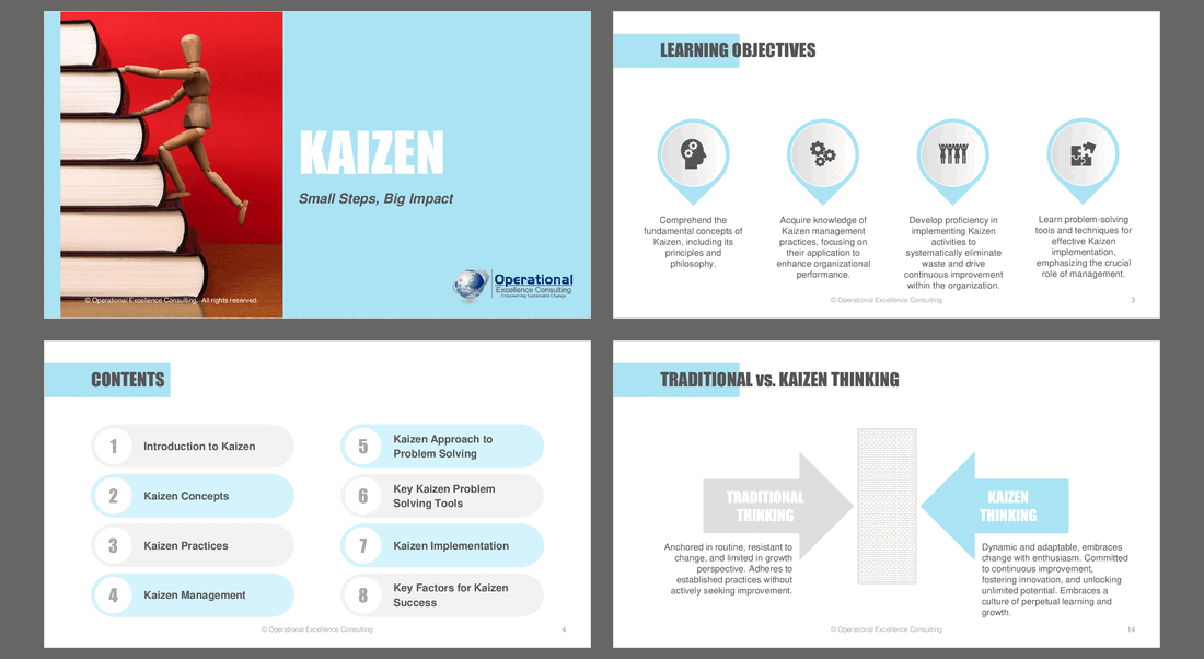 Kaizen (254-slide PPT PowerPoint presentation (PPTX)) Preview Image