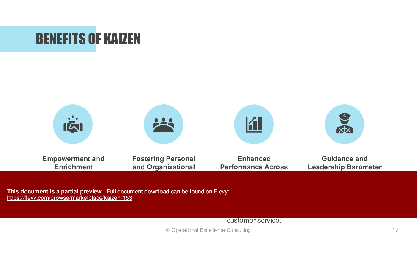 This is a partial preview of Kaizen (187-slide PowerPoint presentation (PPTX)). Full document is 187 slides. 