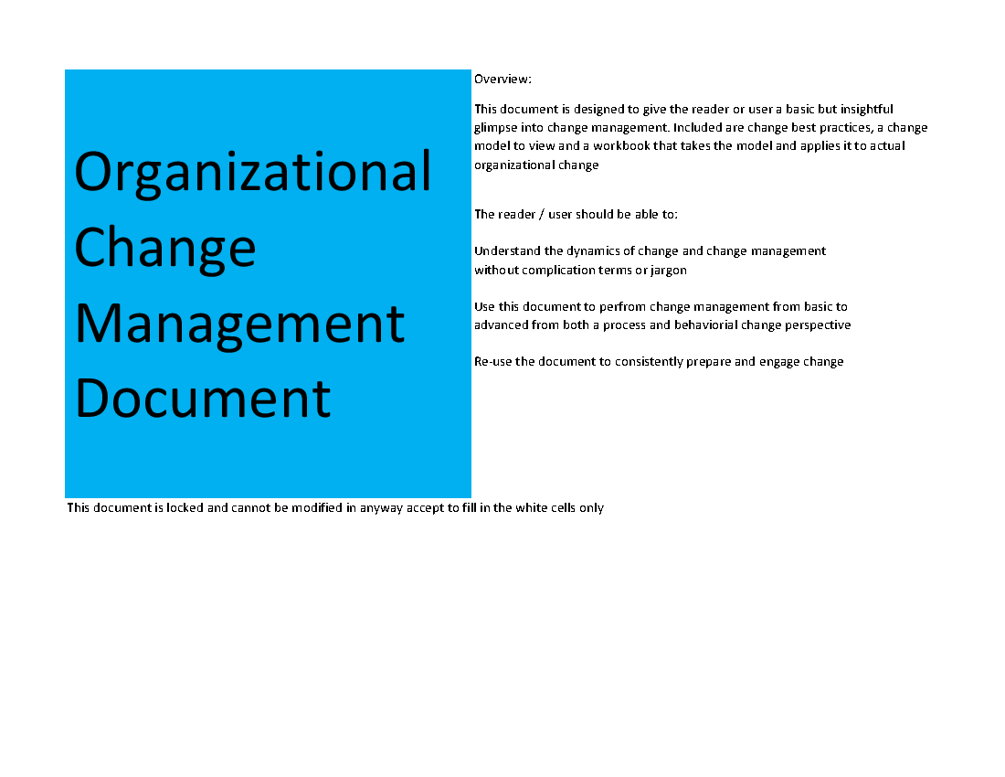 Workbook - LS Organizational Change Management (Excel template (XLSX)) Preview Image