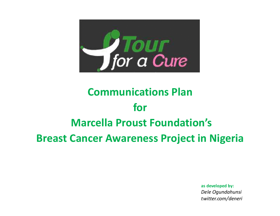 Tour for a Cure - Event Management Plan for Breast Cancer Awareness