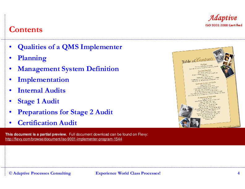 ISO 9001 Implementer Program (70-slide PPT PowerPoint presentation (PPTX)) Preview Image