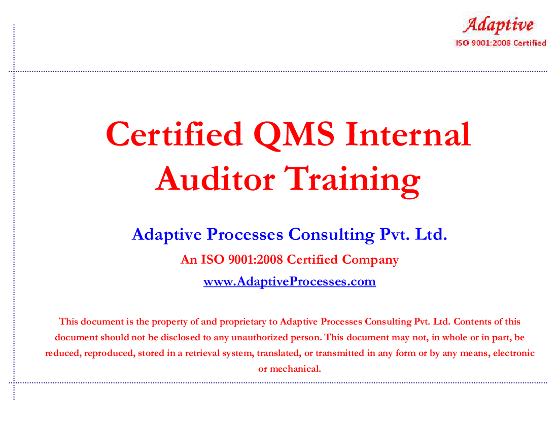 This is a partial preview of QMS Internal Auditors Program (48-slide PowerPoint presentation (PPTX)). Full document is 48 slides. 