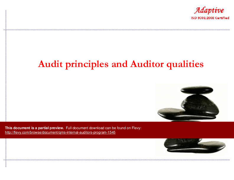 This is a partial preview of QMS Internal Auditors Program (48-slide PowerPoint presentation (PPTX)). Full document is 48 slides. 