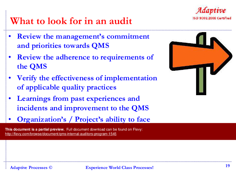 QMS Internal Auditors Program (48-slide PPT PowerPoint presentation (PPTX)) Preview Image