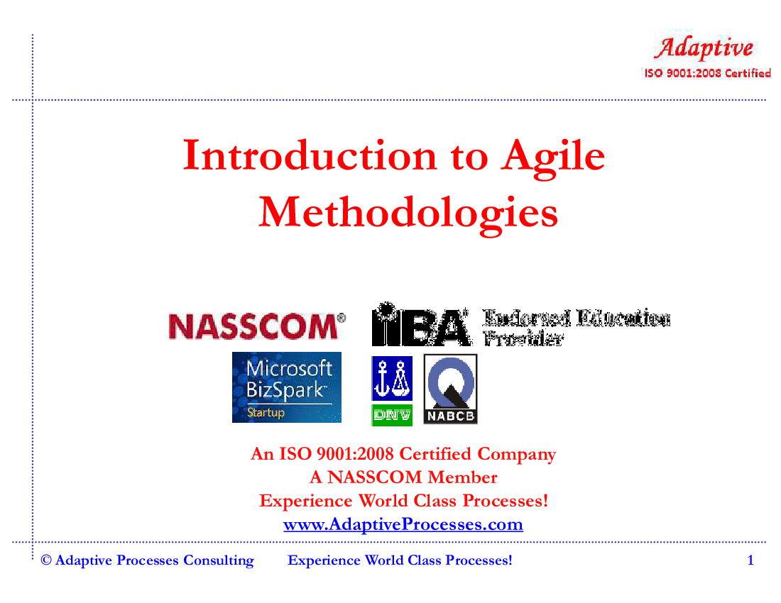 Introduction to Agile Methodologies (22-slide PPT PowerPoint presentation (PPT)) Preview Image