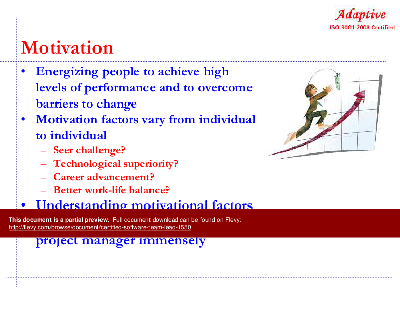 Certified Software Team Lead (162-slide PPT PowerPoint presentation (PPTX)) Preview Image