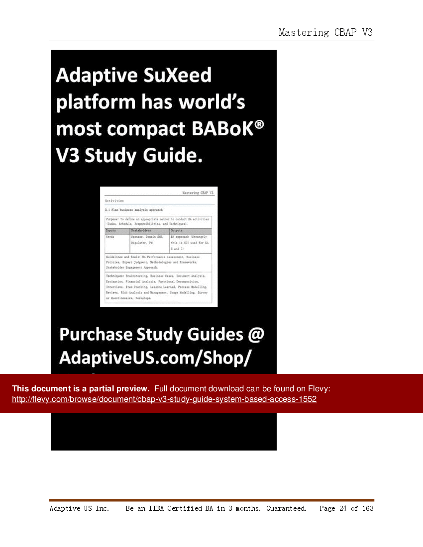 CBAP v3 Study Guide (system based access) (38-page PDF document) Preview Image