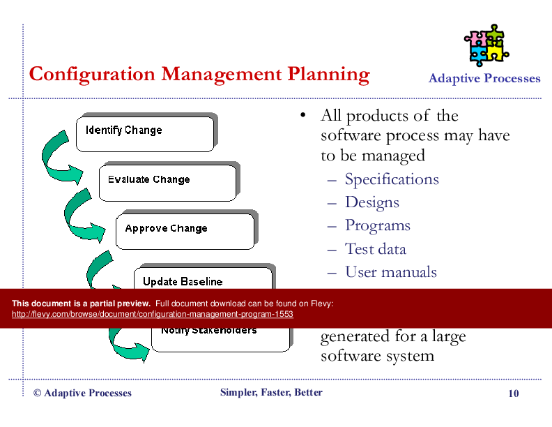 This is a partial preview of Configuration Management Program (53-slide PowerPoint presentation (PPT)). Full document is 53 slides. 