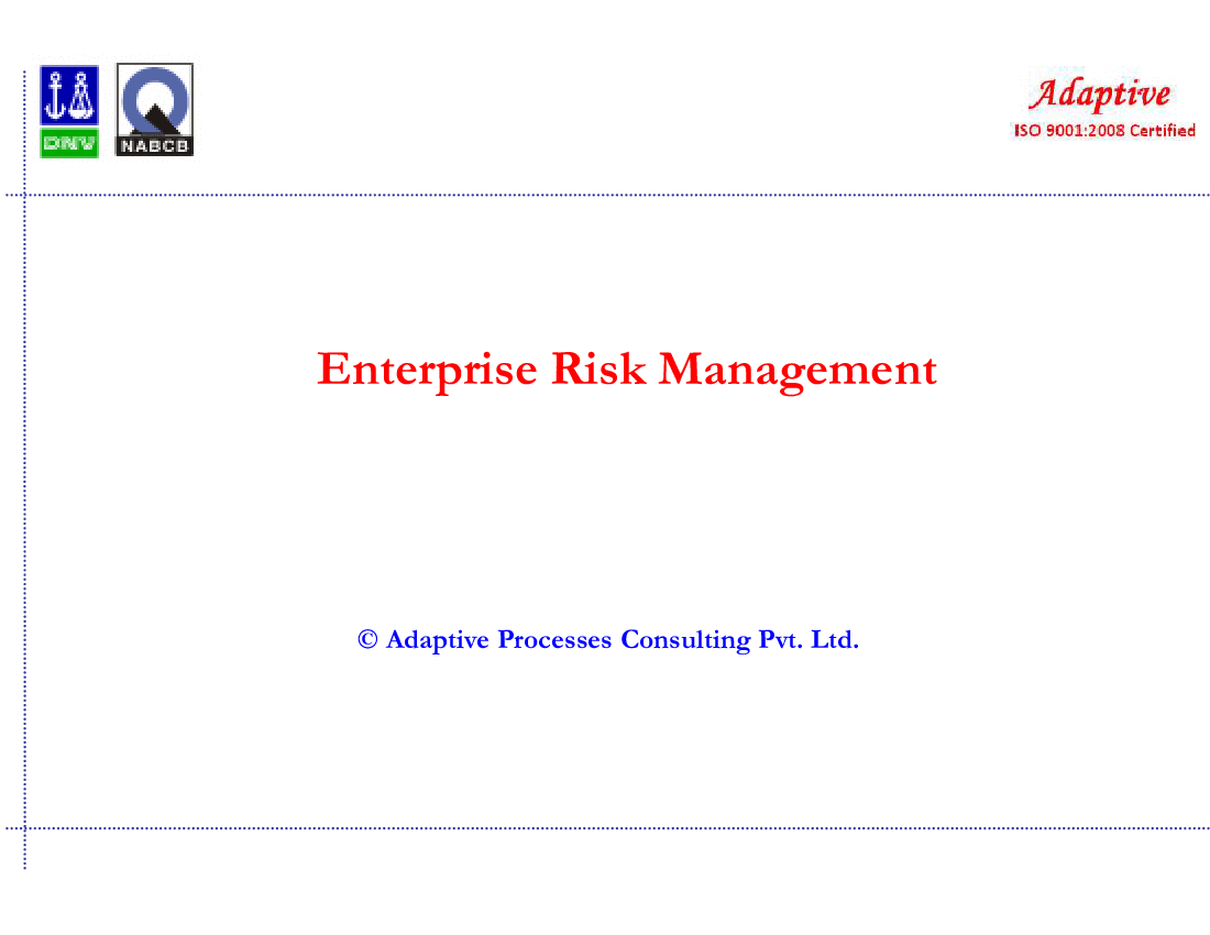 Enterprise Risk Management (105-slide PPT PowerPoint presentation (PPTX)) Preview Image