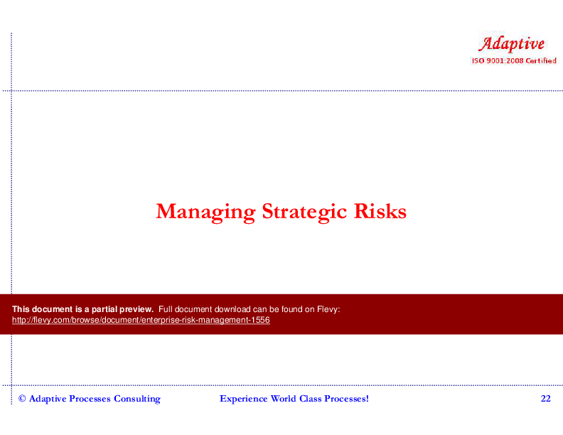 Enterprise Risk Management (105-slide PPT PowerPoint presentation (PPTX)) Preview Image