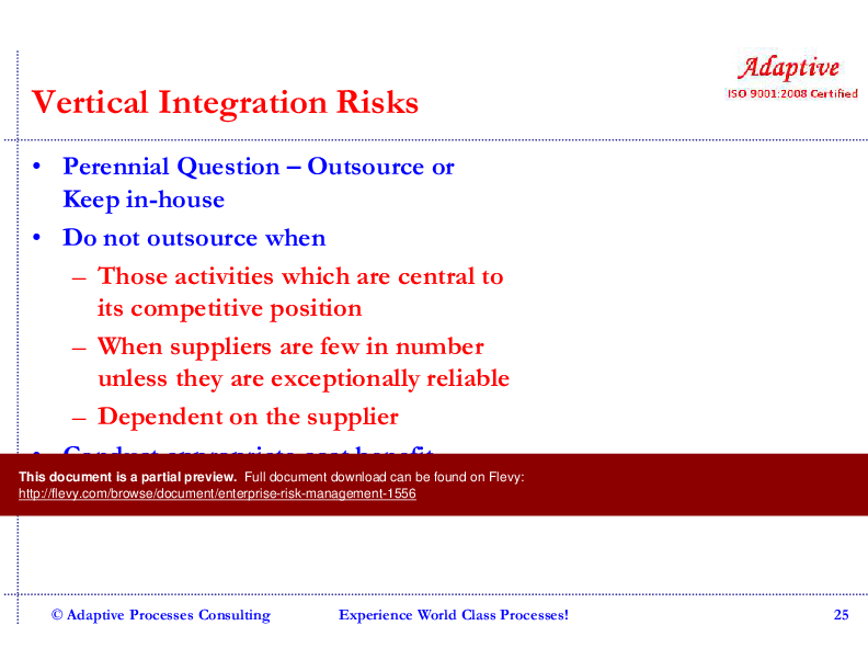 Enterprise Risk Management (105-slide PPT PowerPoint presentation (PPTX)) Preview Image