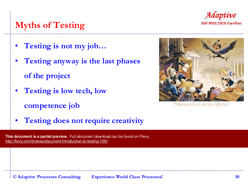 Introduction to Testing (94-slide PPT PowerPoint presentation (PPT)) Preview Image
