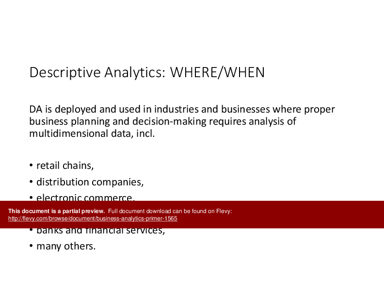 This is a partial preview of Business Analytics Primer (31-slide PowerPoint presentation (PPTX)). Full document is 31 slides. 