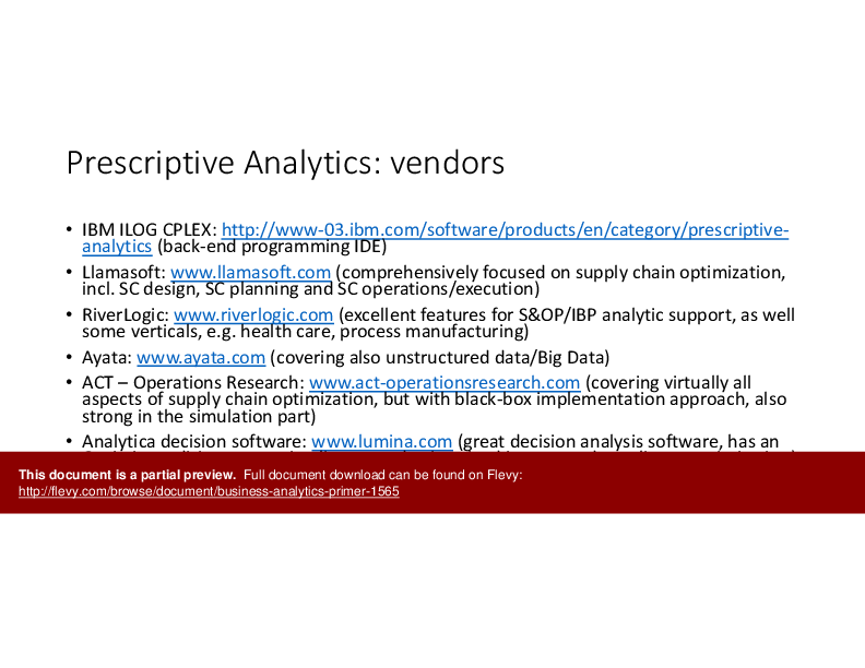 Business Analytics Primer (31-slide PPT PowerPoint presentation (PPTX)) Preview Image