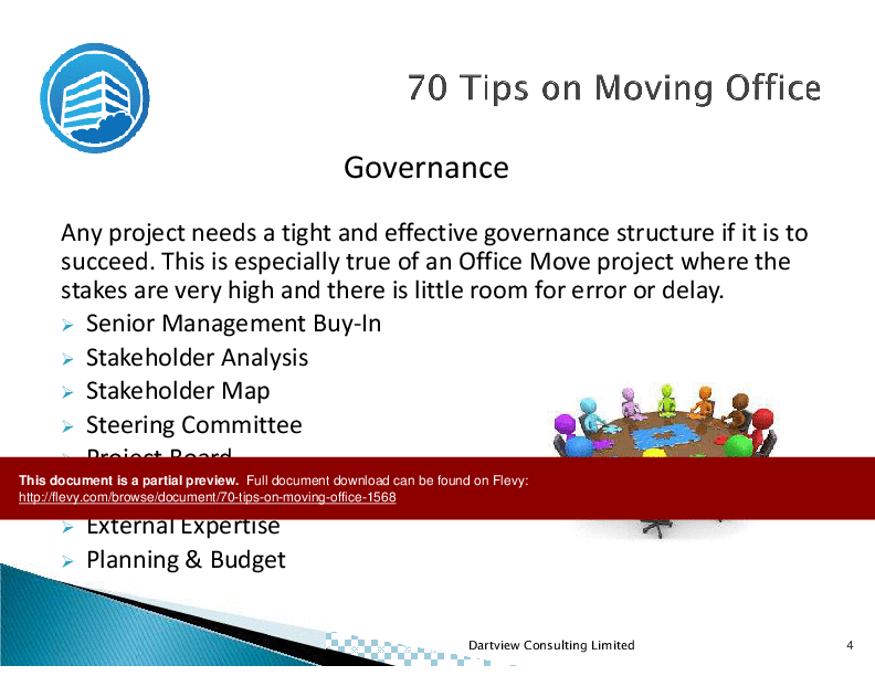 This is a partial preview of 70 Tips on Moving Office (85-slide PowerPoint presentation (PPTX)). Full document is 85 slides. 
