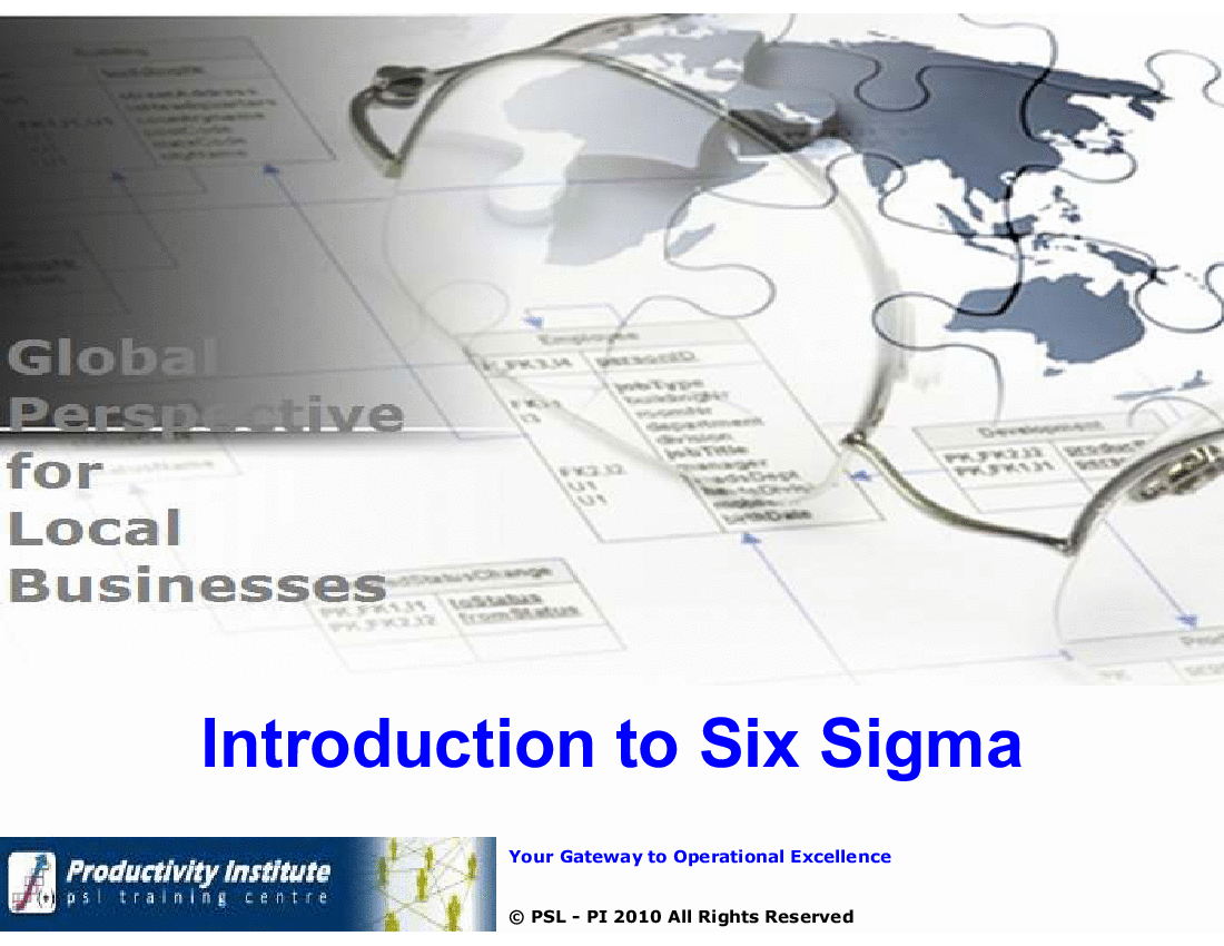 PSL - Six Sigma Introduction