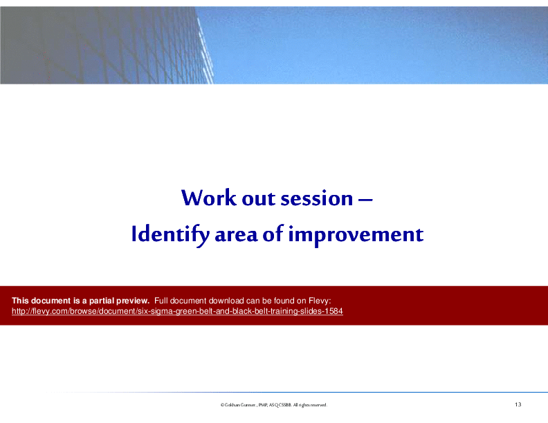 Operational Excellence Six Sigma Training (237-slide PPT PowerPoint presentation (PPT)) Preview Image