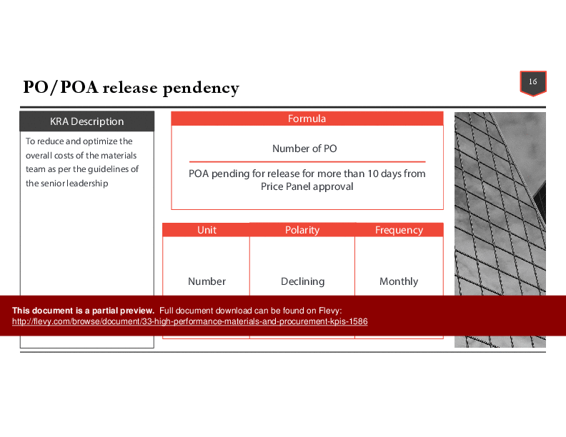 33 High Performance Materials & Procurement KPIs (34-slide PPT PowerPoint presentation (PPTX)) Preview Image