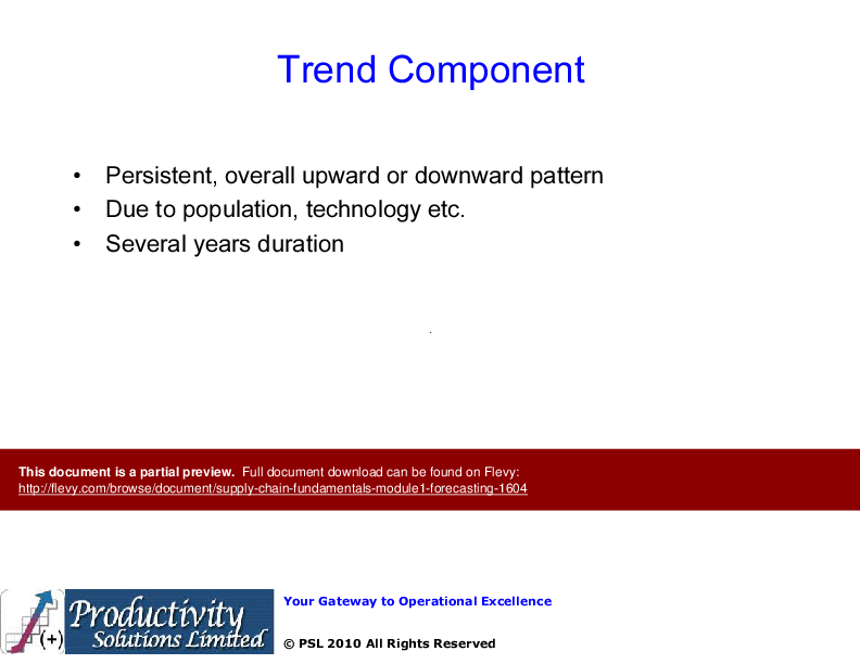 Supply Chain Fundamentals Module 1 - Forecasting (73-slide PPT PowerPoint presentation (PPTX)) Preview Image