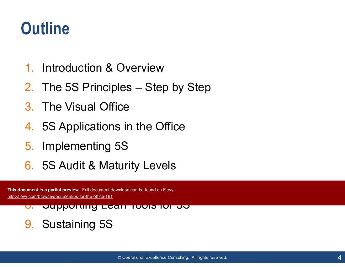 This is a partial preview of 5S for the Office (190-slide PowerPoint presentation (PPTX)). Full document is 190 slides. 