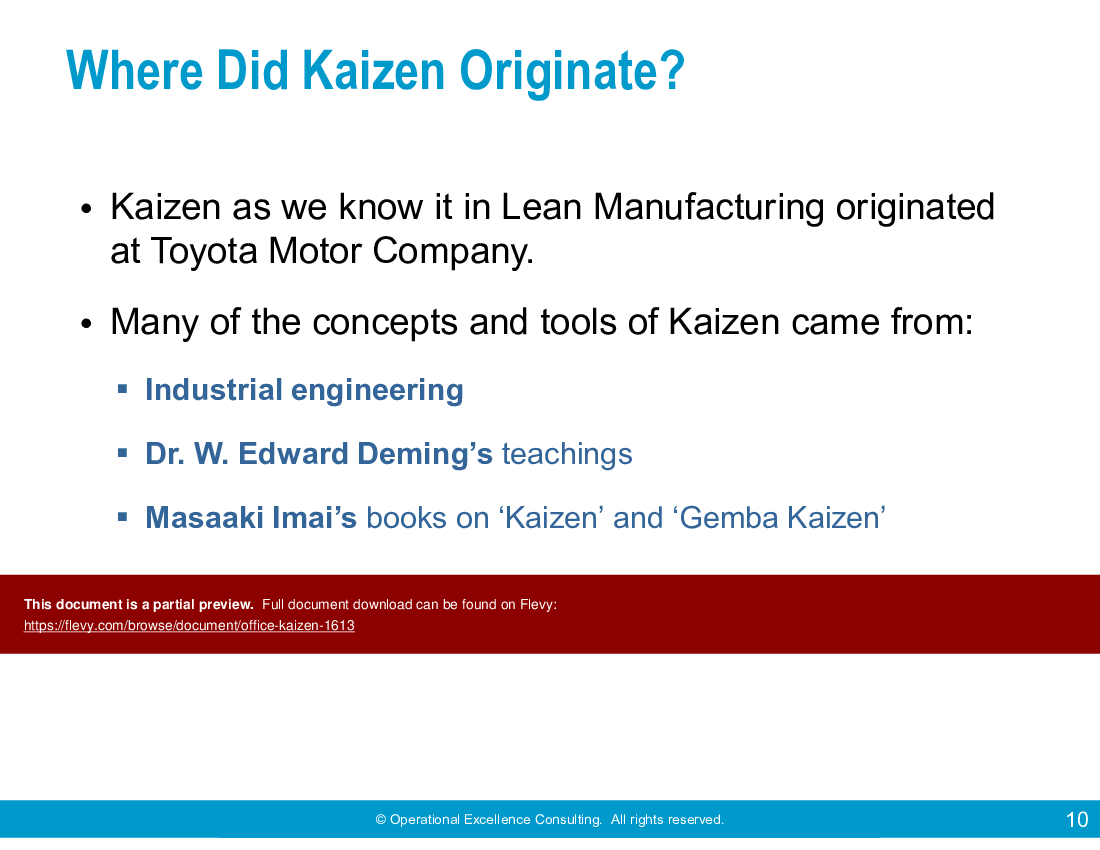 This is a partial preview of Office Kaizen (148-slide PowerPoint presentation (PPTX)). Full document is 148 slides. 