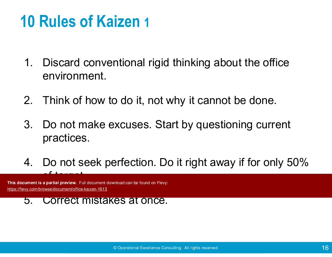 Office Kaizen (148-slide PPT PowerPoint presentation (PPTX)) Preview Image