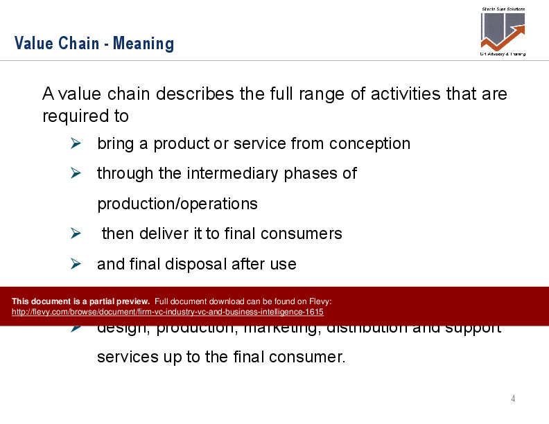 This is a partial preview of Firm Value Chain, Industry Value Chain, and Business Intelligence (79-slide PowerPoint presentation (PPTX)). Full document is 79 slides. 