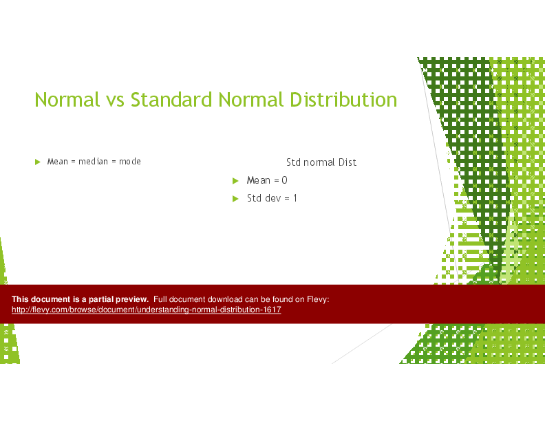 Understanding Normal Distribution (21-slide PPT PowerPoint presentation (PPTX)) Preview Image