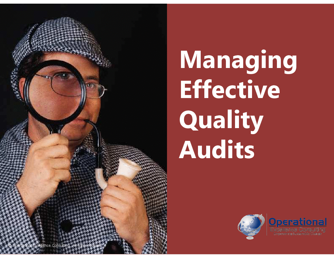 Managing Effective Quality Audits (161-slide PowerPoint presentation (PPTX)) Preview Image