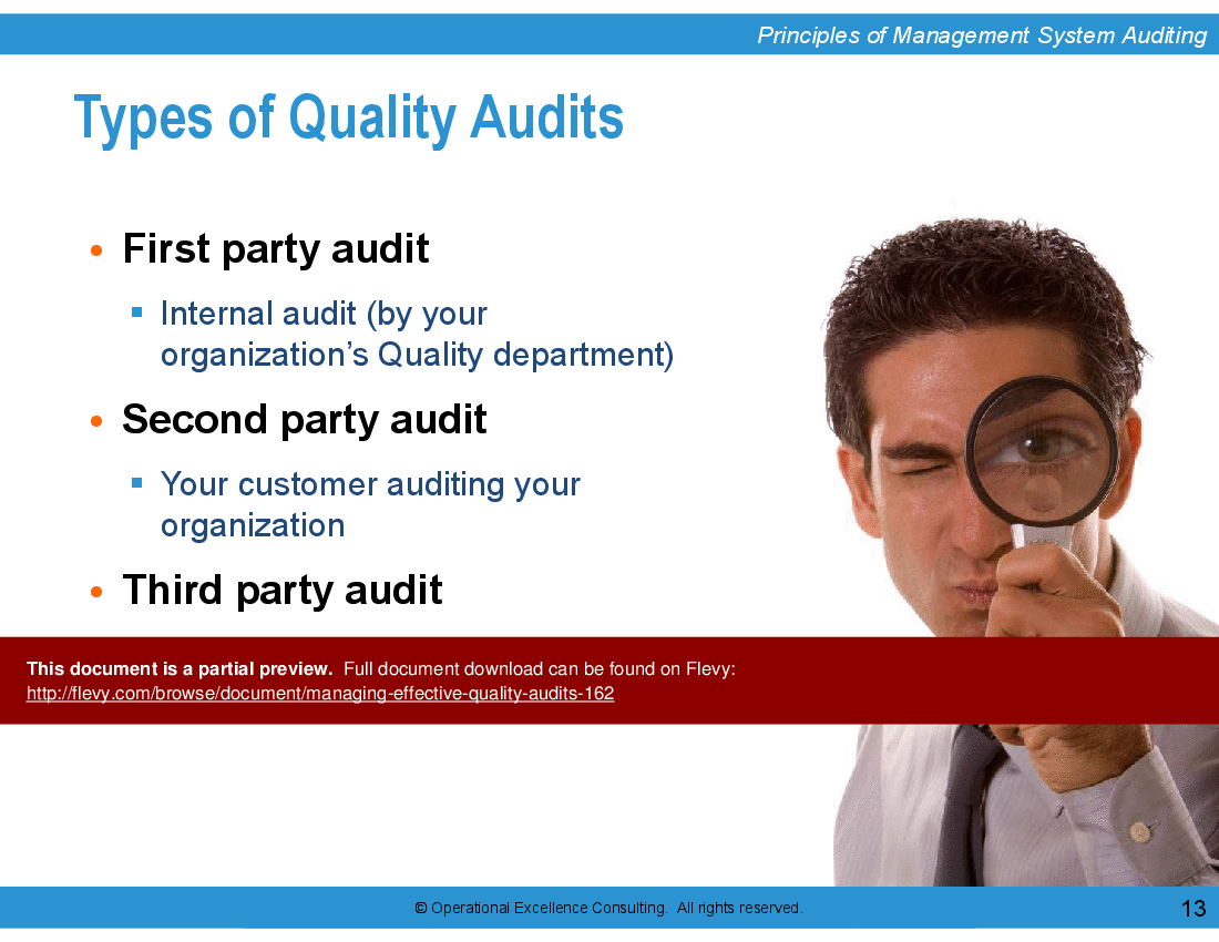 This is a partial preview of Managing Effective Quality Audits (161-slide PowerPoint presentation (PPTX)). Full document is 161 slides. 